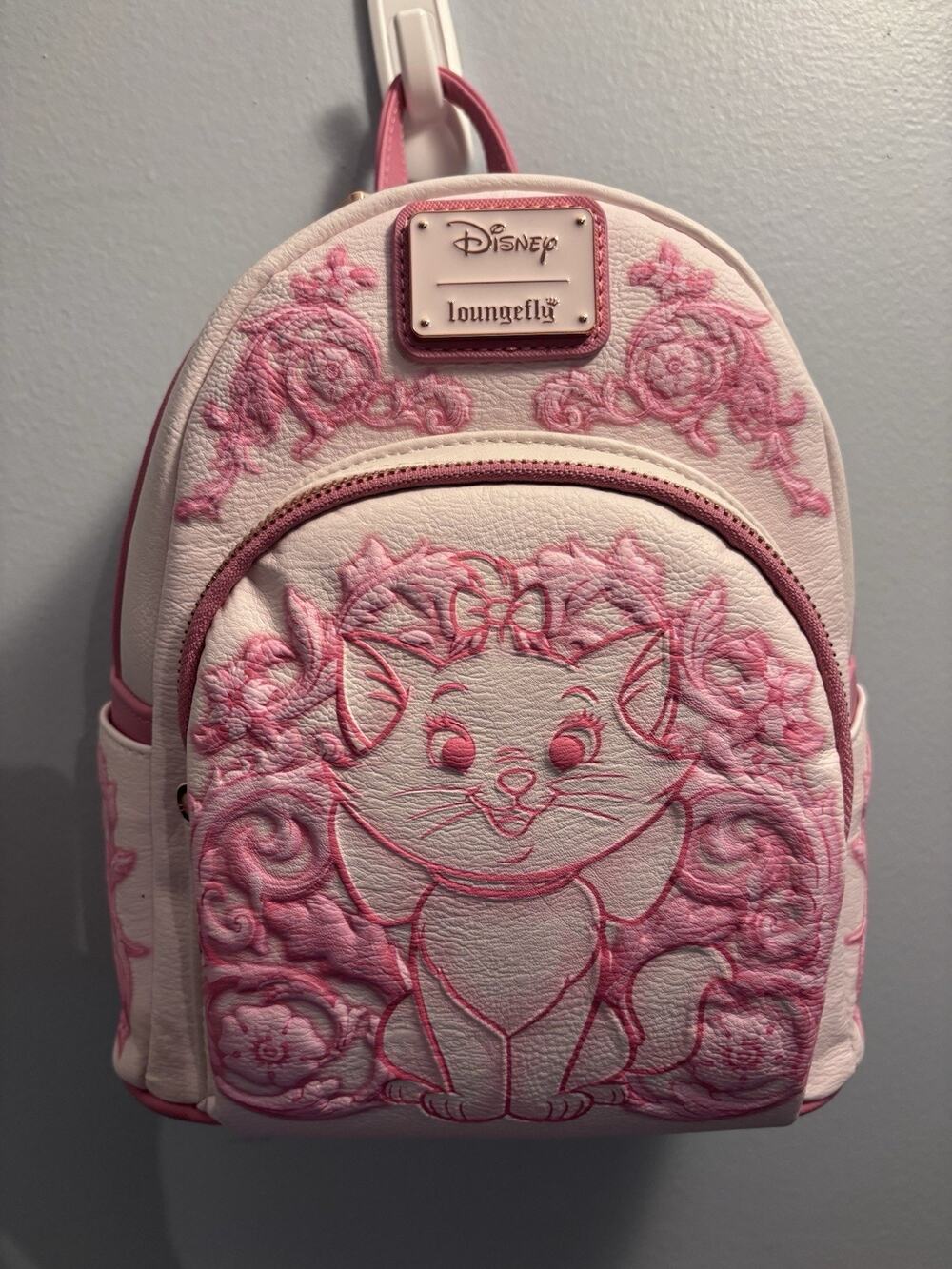 Loungefly Disney The Aristocats Marie Floral Mini Backpack Embossed Cat Pink New